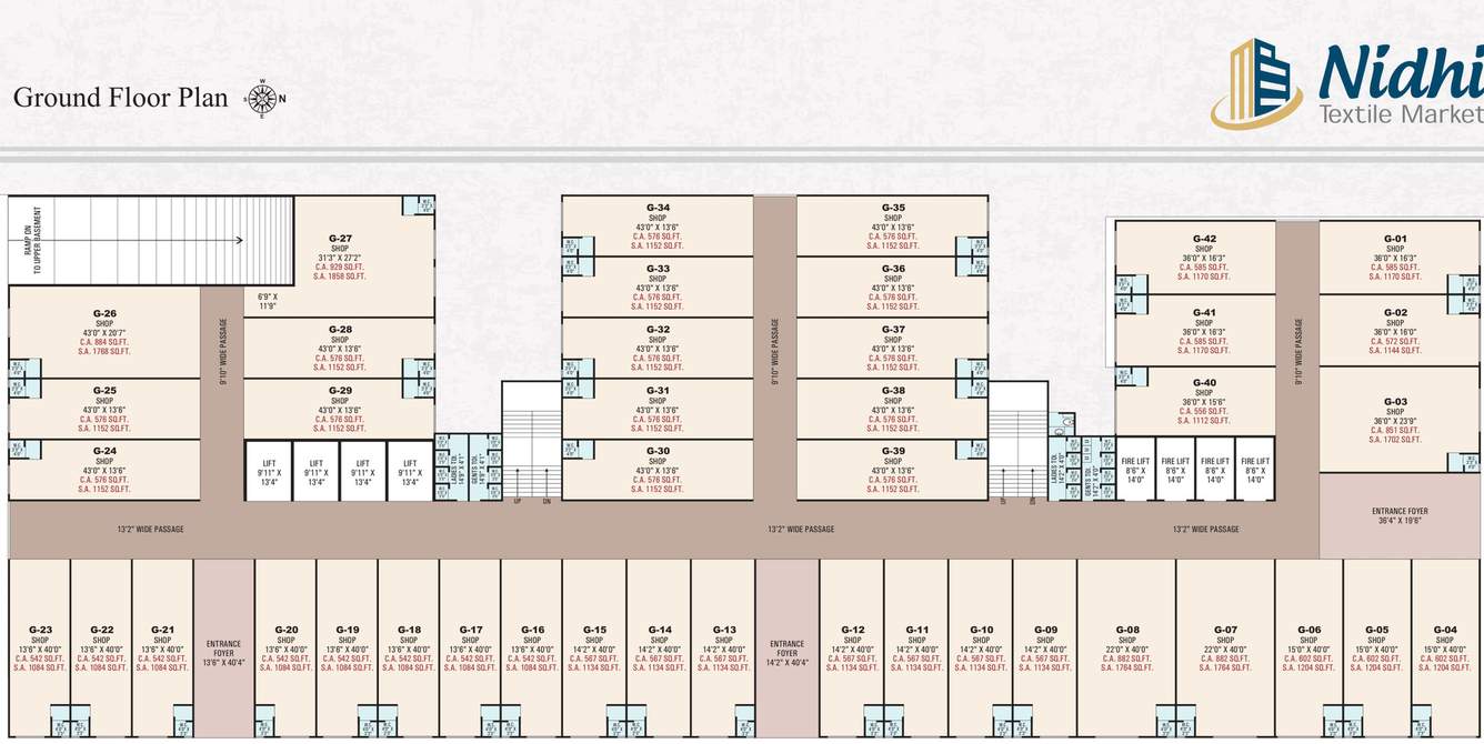  nidhi textile market 1 Cluster Plan For Ground Floor