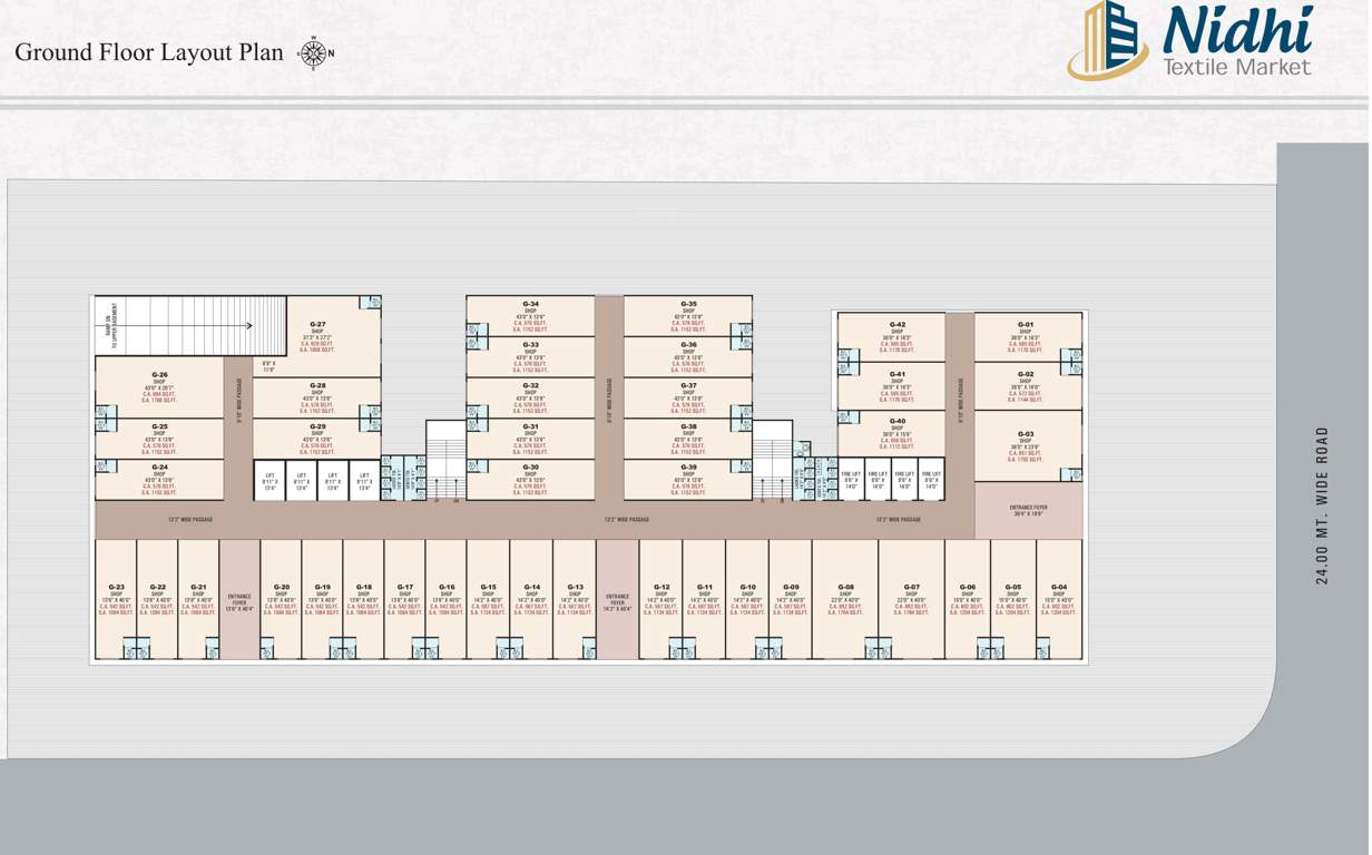  nidhi textile market 1 Cluster Plan For Ground Floor