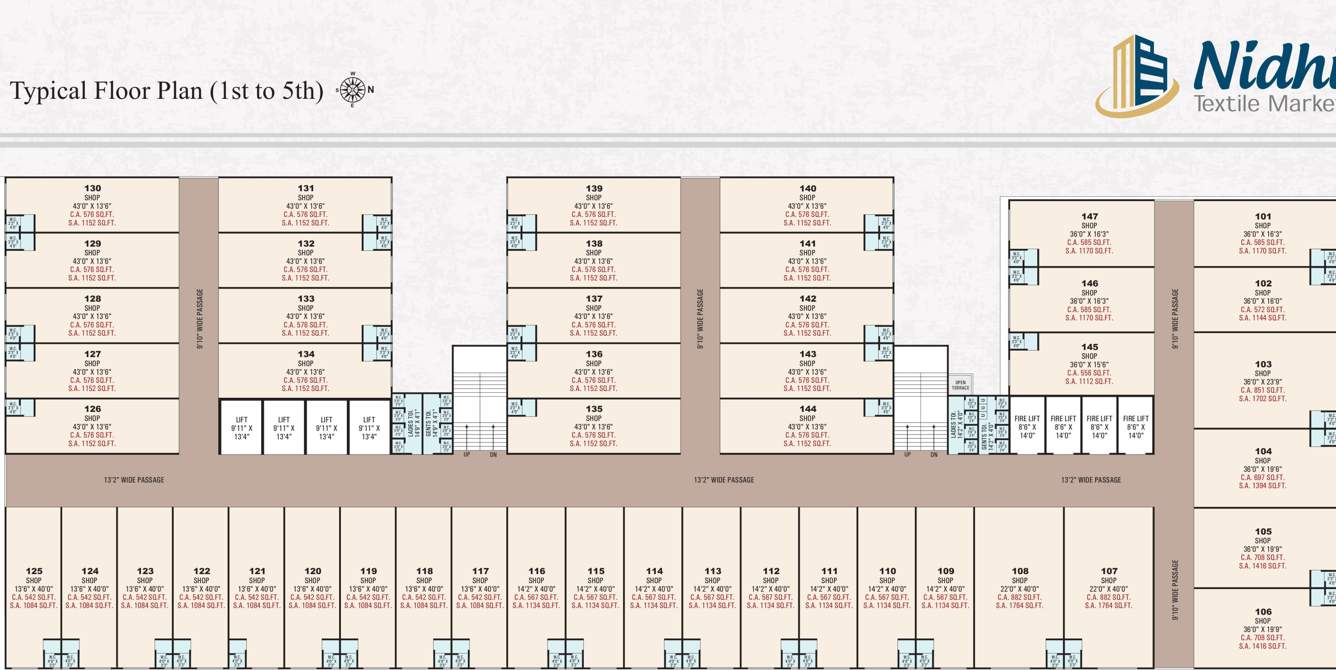  nidhi textile market 1 Cluster Plan From 1st To 5th Floor