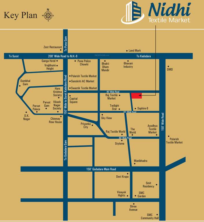  nidhi textile market Location Plan
