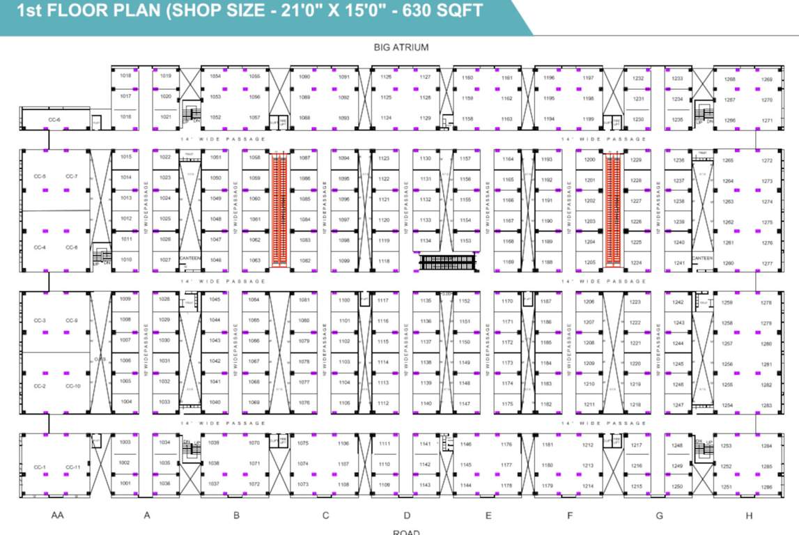 radha raman textile market phase 1 A Cluster Plan For 1st Floor