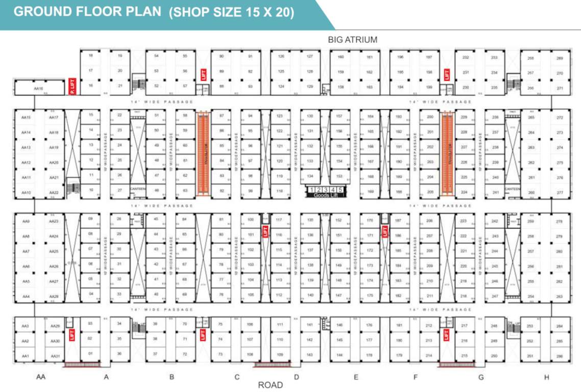 radha raman textile market phase 1 A Cluster Plan For Ground Floor