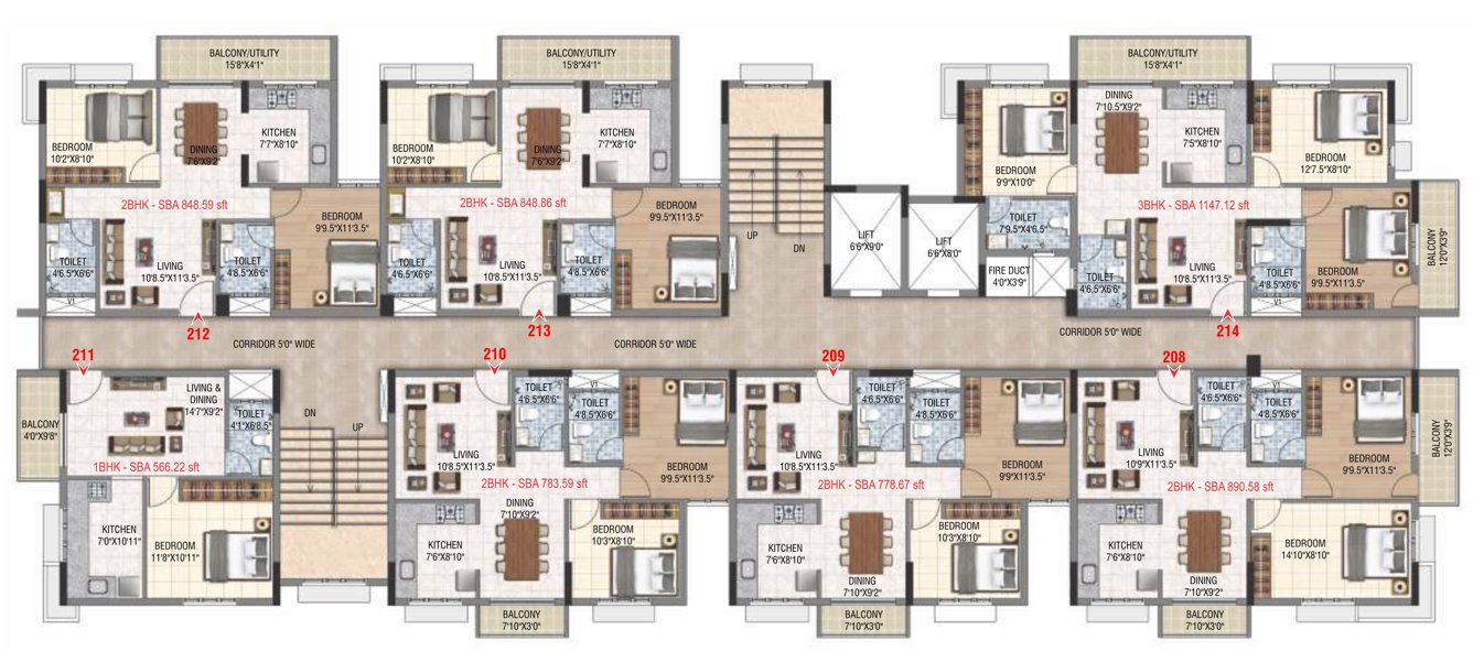 nebula siddeshwara EMERALS Cluster Plan from 3rd to 8th Floor