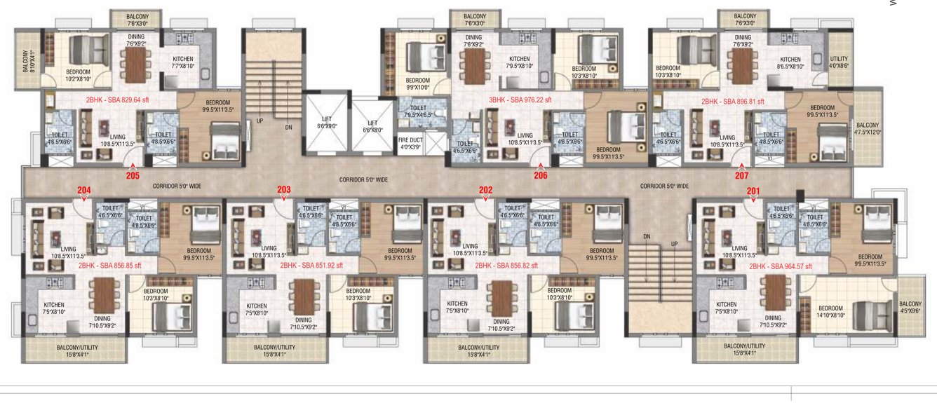  nebula siddeshwara ORCHID Cluster Plan from 3rd to 8th Floor
