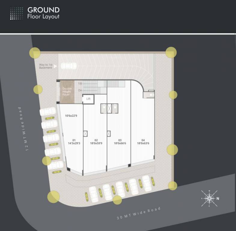 business square Block A Cluster Plan For Ground Floor