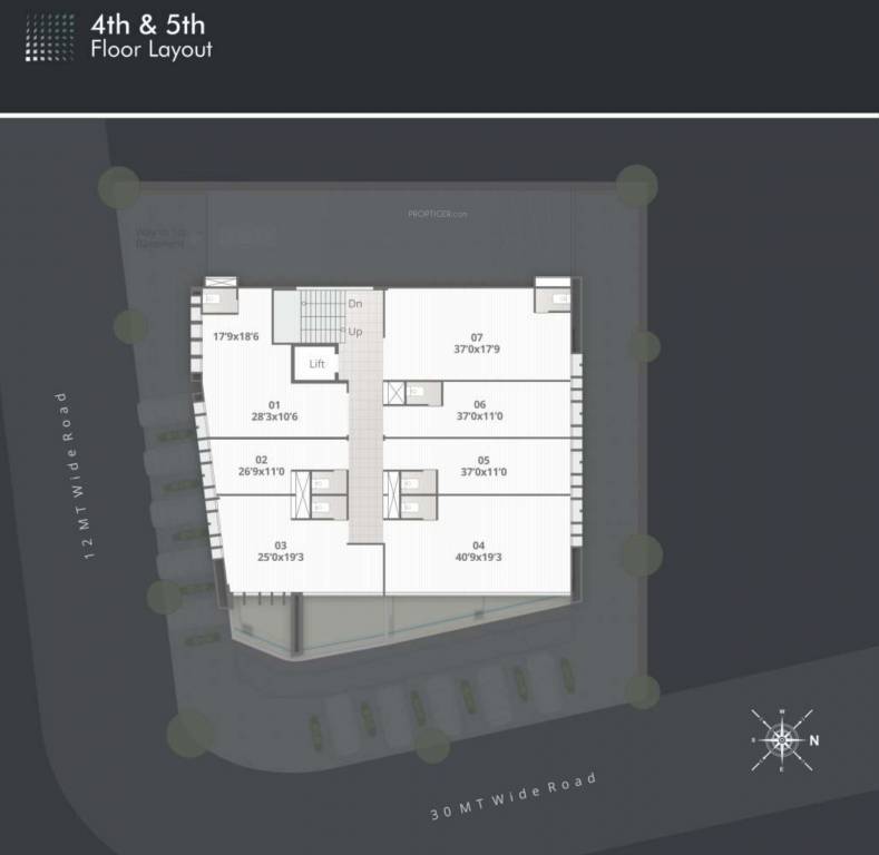business square Block A Cluster Plan From 4th To 5th Floor