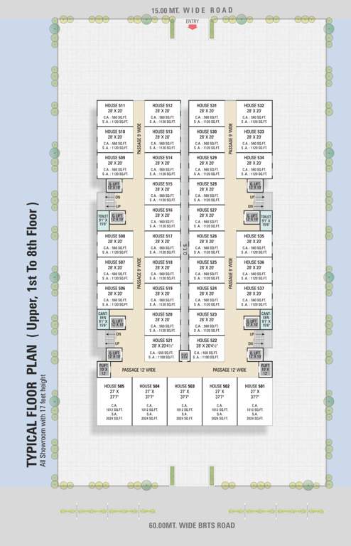  hindustan textile center 2 One Commercial Building Cluster Plan From 1st To 8th Floor