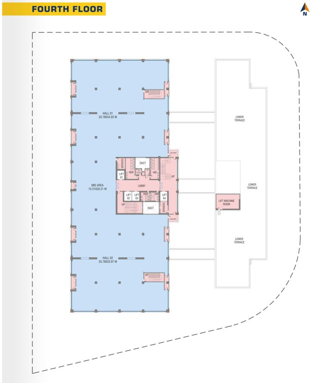  the baroda crossway A+B Cluster Plan For 4th Floor
