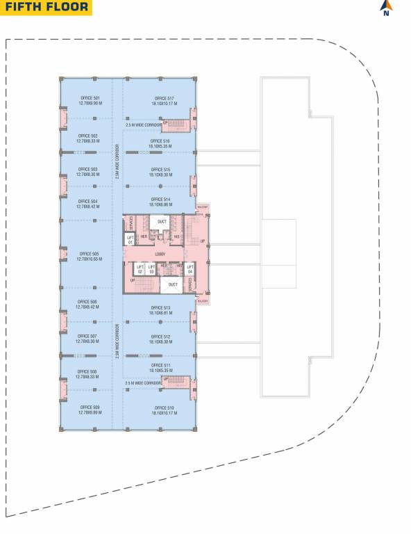  the baroda crossway A+B Cluster Plan For 5th Floor