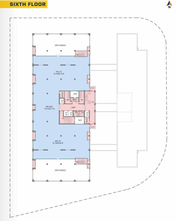  the baroda crossway A+B Cluster Plan For 6th Floor