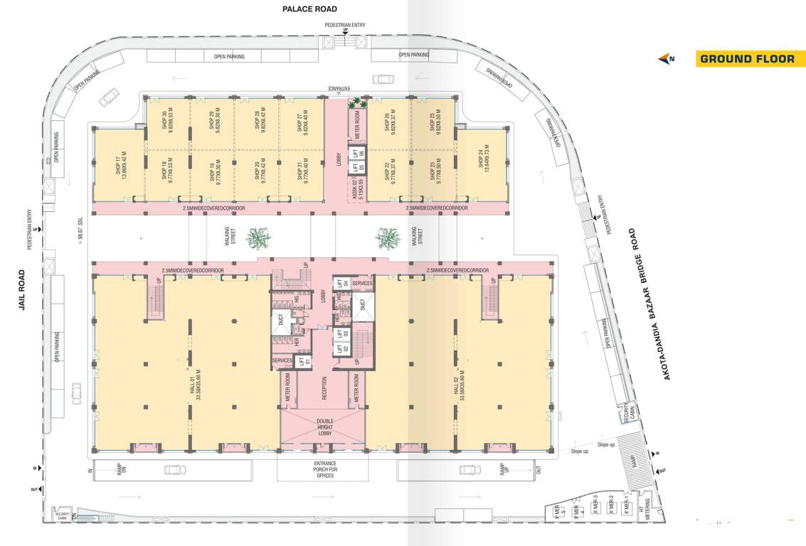  the baroda crossway A+B Cluster Plan For Ground Floor