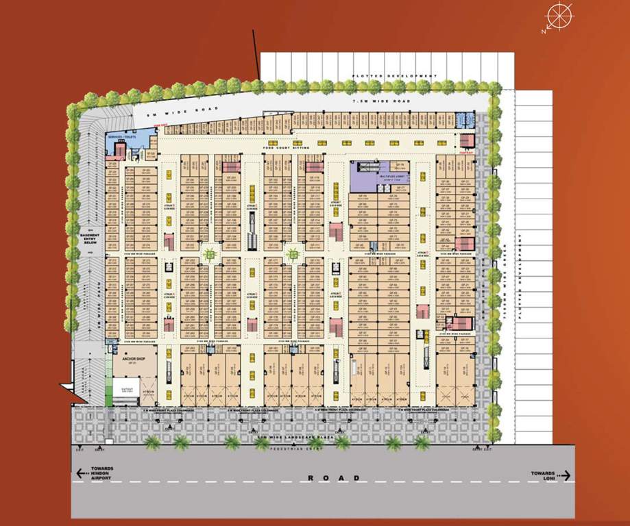 aero mall pocket 1 Gaur Aero Mall Pocket 1 Cluster Plan for ground Floor