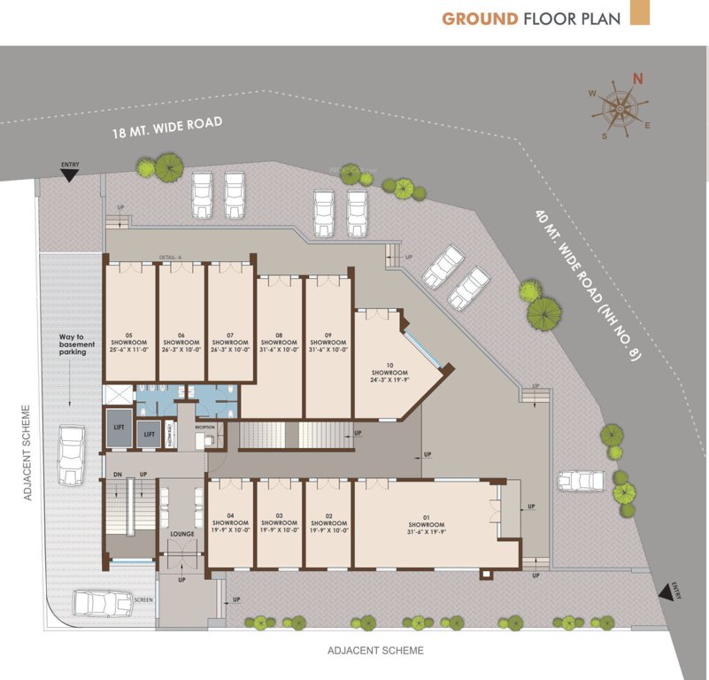  amar icon Showroom And Office Cluster Plan For Ground Floor
