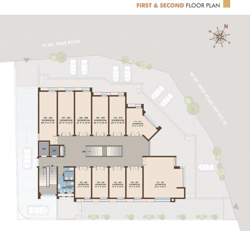  amar-icon Showroom And Office Cluster Plan From 1st To 2nd Floor