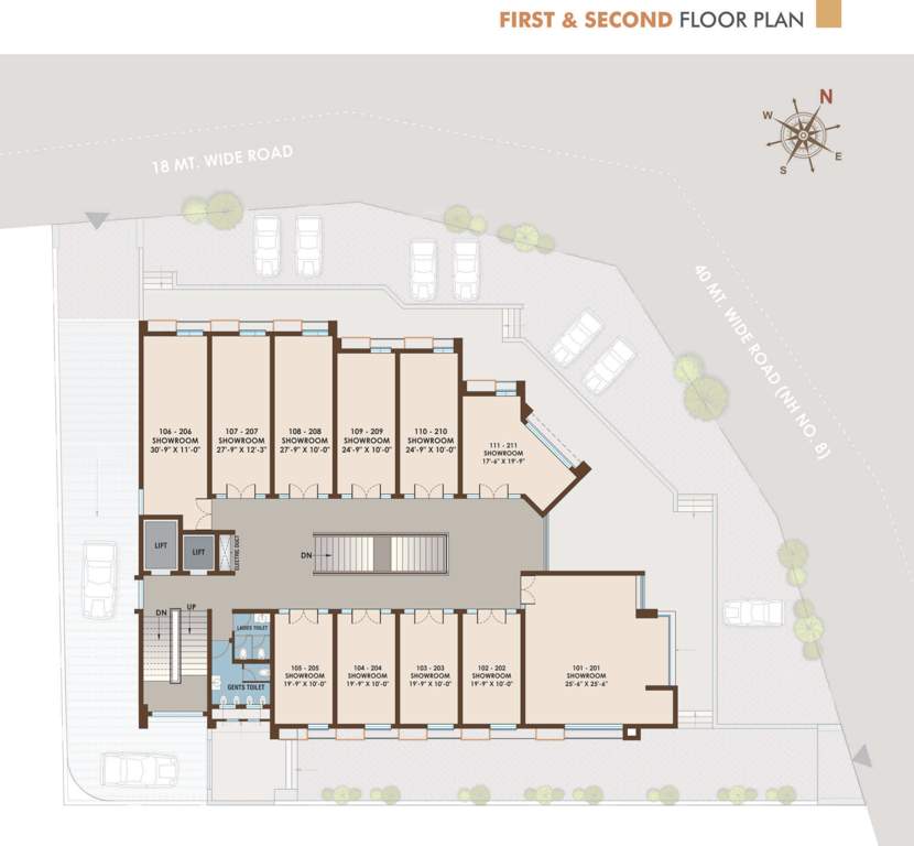  amar icon Showroom And Office Cluster Plan From 1st To 2nd Floor