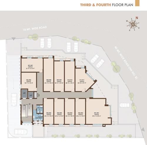  amar-icon Showroom And Office Cluster Plan From 3rd To 4th Floor