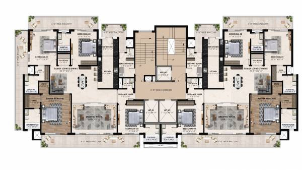 Block 01 Cluster Plan For Typical Floor Plan belmond Block 01 Cluster Plan For Typical Floor Plan