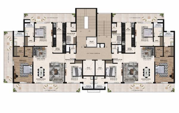 Block 01 Cluster Plan For Typical Floor Plan belmond Block 01 Cluster Plan For Typical Floor Plan