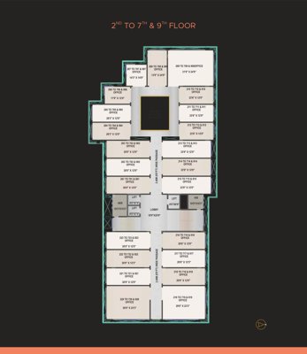  gujral-arcade Gujral Arcade Cluster Plan from 2nd to 9th Floor