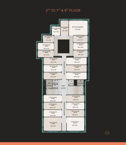  gujral-arcade Gujral Arcade Cluster Plan from 2nd to 9th Floor