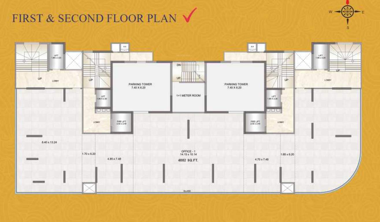  sagar sangeet chs adityaraj paradise Wing A and B Cluster Plan from 1st to 2nd Floor