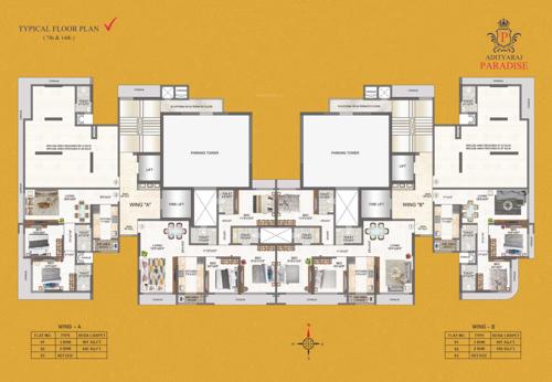  sagar-sangeet-chs-adityaraj-paradise Wing A and B Cluster Plan from 7th to 11th Floor