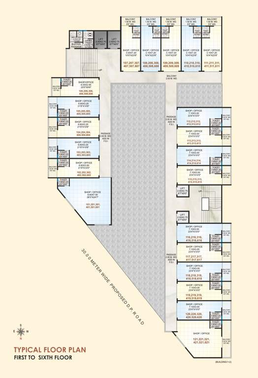  ananta arcade Ananta Arcade Cluster Plan from 1st to 6th Floor