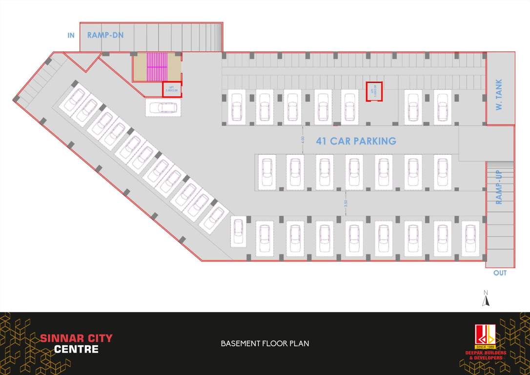  sinnar city center Sinnar City Center Cluster Plan for Basement Floor