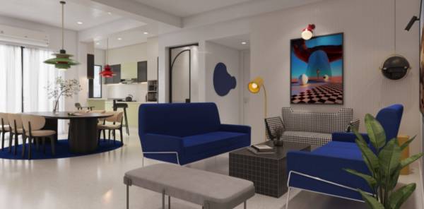  the-blue Living Area