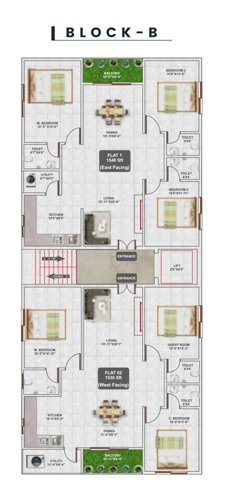  cross-town-block-b Cross Town Block B Typical Floor Cluster Plan
