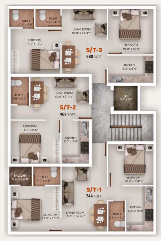  hariharan apartment Hariharan Apartment Cluster Plan From 2nd To 3rd Floor