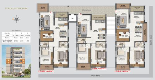  advaitha-homes Advaitha Home Cluster Plan from 1st to 5th Floor