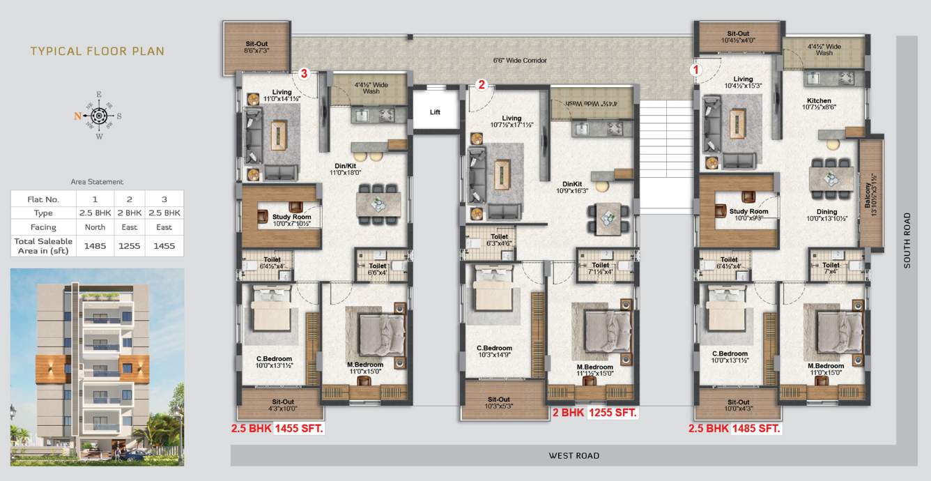  advaitha homes Advaitha Home Cluster Plan from 1st to 5th Floor