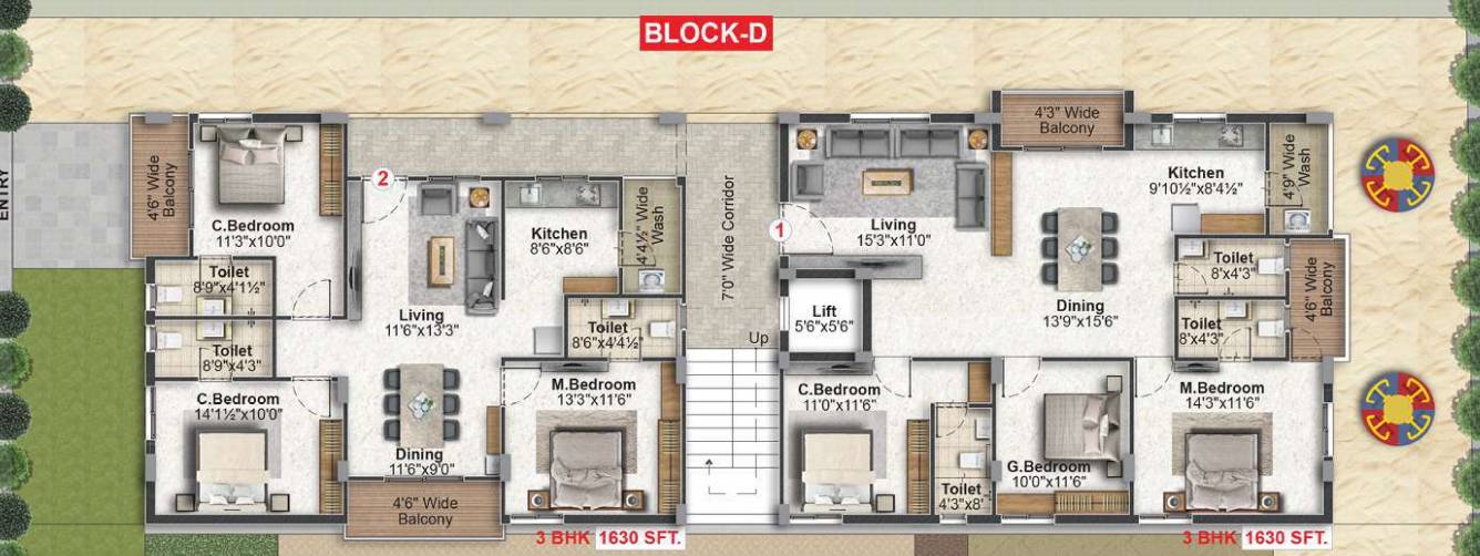  four square block d Four Square Block D Typical Cluster Plan
