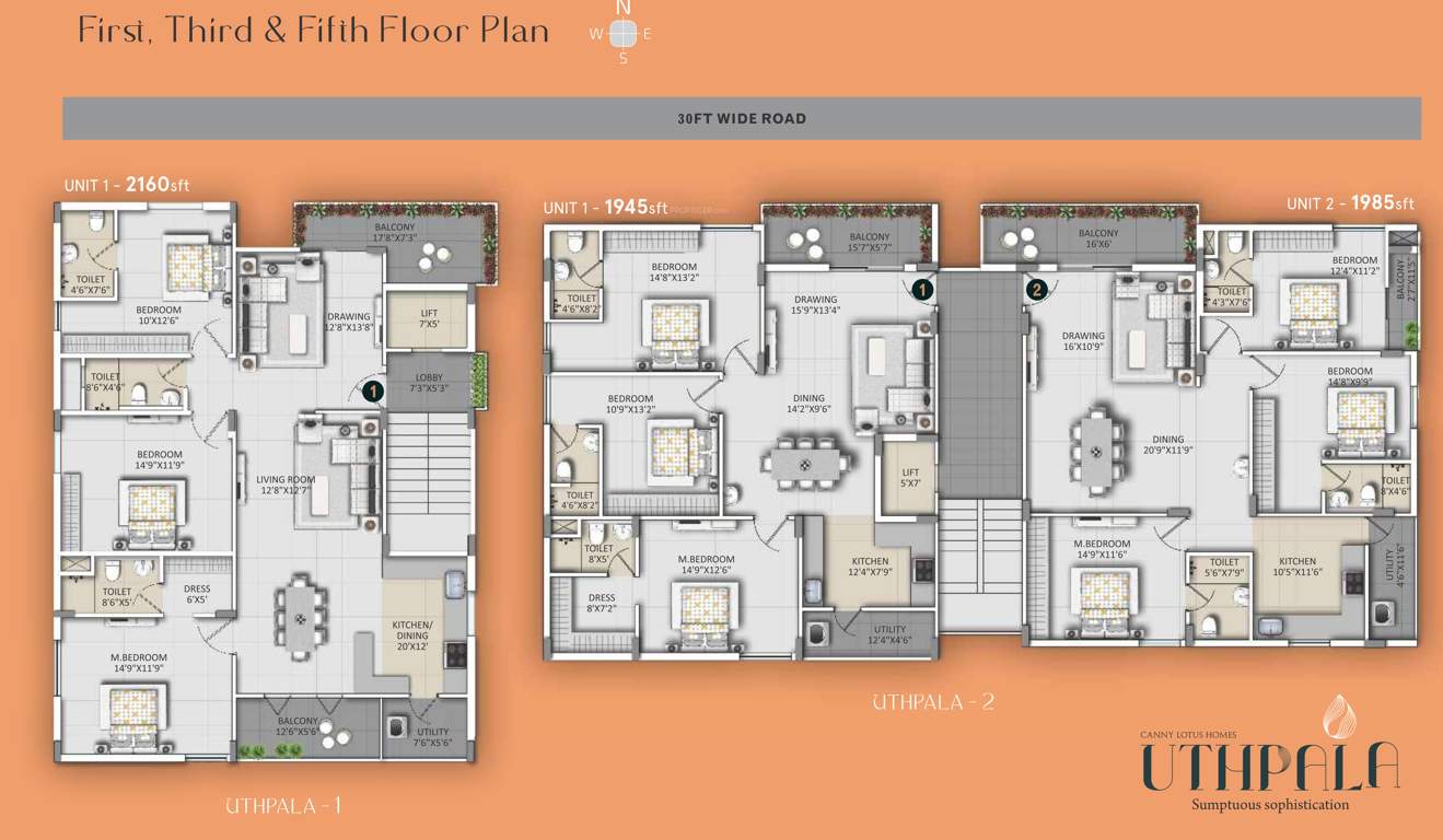  utpala 2 Canny Utpala 2 Cluster Plan From 1st To 5th Floor Expect  2nd And 4th Floor 