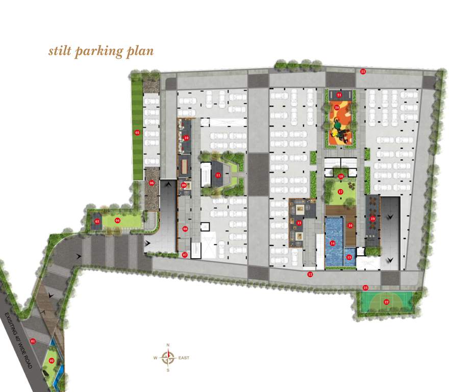  green grandeur Block  A + B Stilt Parking Cluster Plan