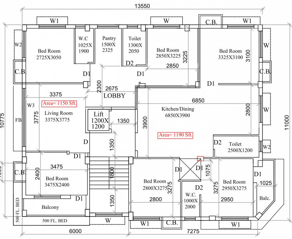  shiuli shimul Block A And B Cluster Plan For Typical Floor Plan