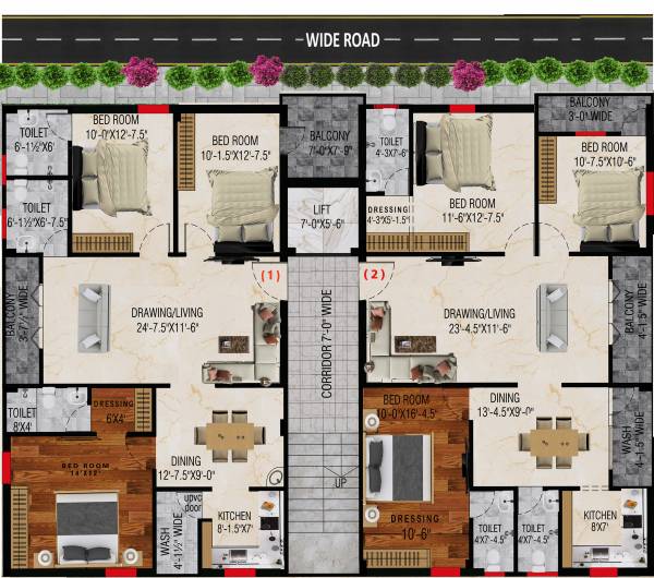  chandra-vihaar Chandra Vihaar Cluster Plan from 1st to 5th Floor