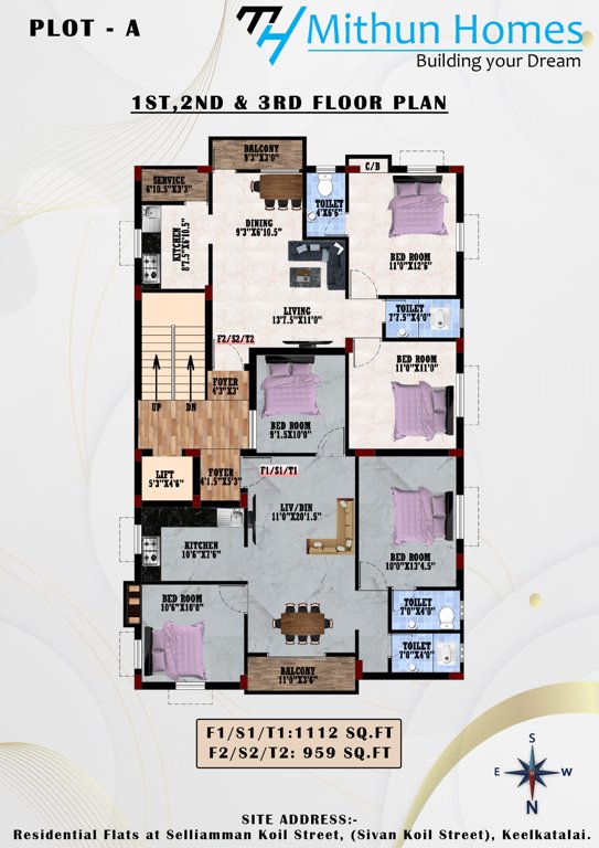  sun shine Wing A Cluster Plan from 1st to 3rd Floor