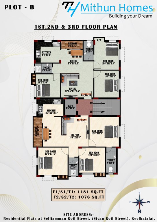  sun shine Wing B Cluster Plan from 1st to 3rd Floor