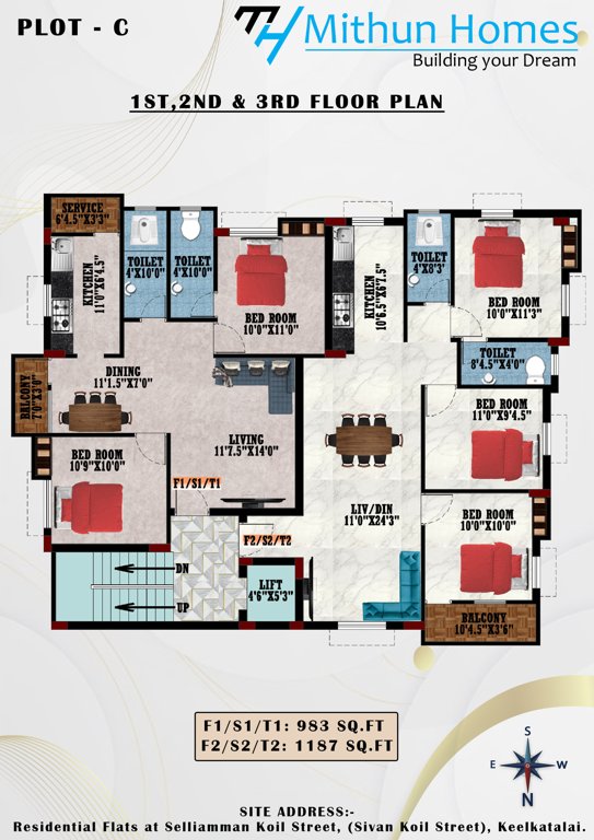  sun shine Wing C Cluster Plan from 1st to 3rd Floor