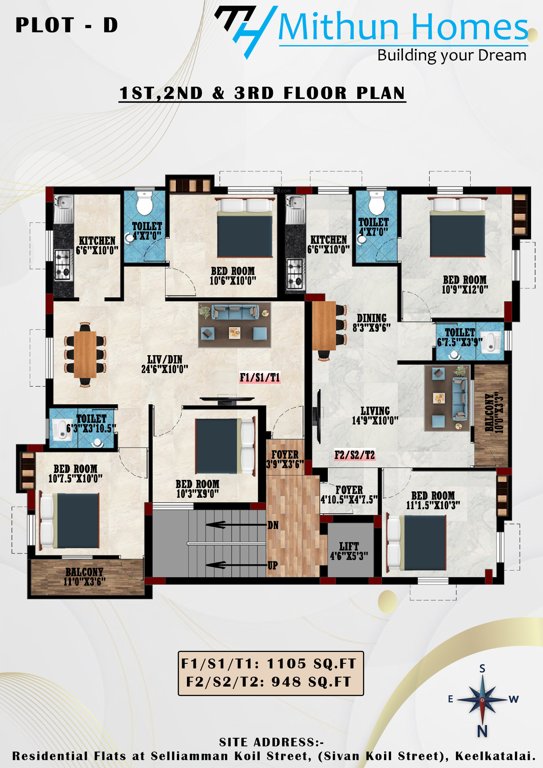  sun shine Wing D Cluster Plan from 1st to 3rd Floor