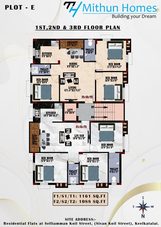  sun shine Wing E Cluster Plan from 1st to 3rd Floor