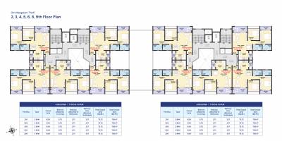  om-mangalam-path A Wing Cluster Plan from 2nd to 9th Floor