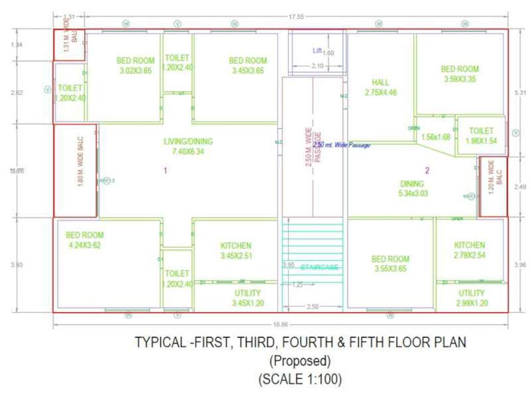 avyaj sai elite Avyaj Sai Elite Cluster Plan from 1st to 5th Floor