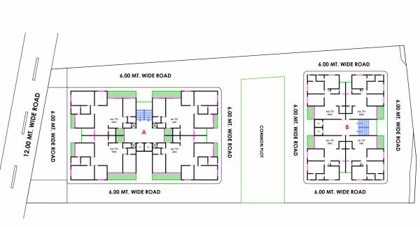  vrundavan-sky Block A And B Cluster Plan For Typical Floor Plan