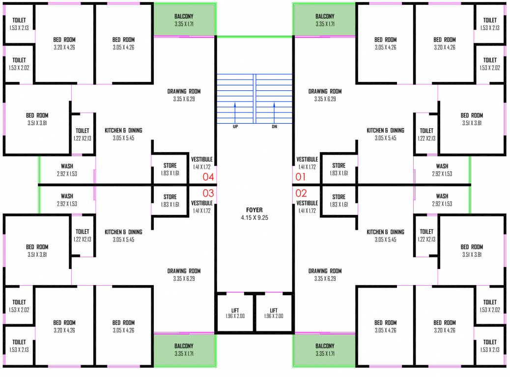  vrundavan sky Block B Cluster Plan From 1st To 10th Floor