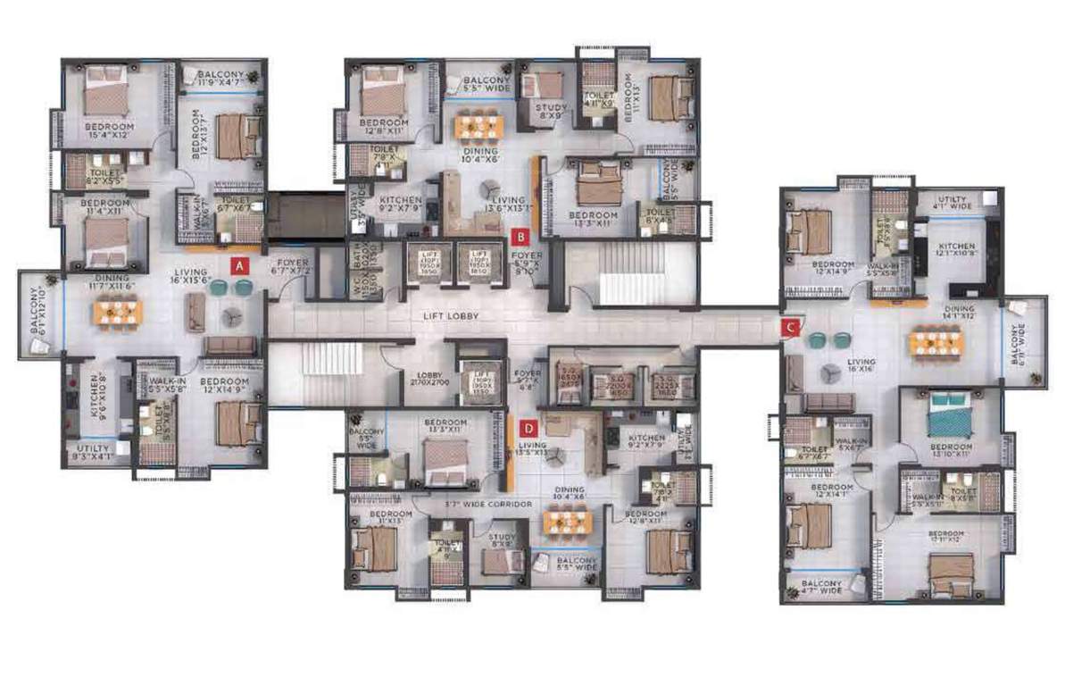  prestige Tower 1 Cluster Plan for 3rd Floor