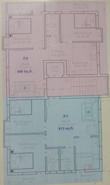 flats Flats Cluster Plan From 1st To 3rd Floor