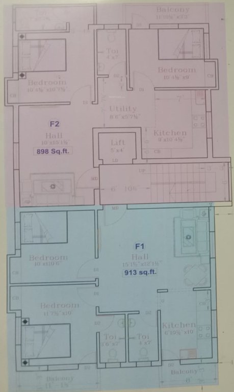  flats Flats Cluster Plan From 1st To 3rd Floor